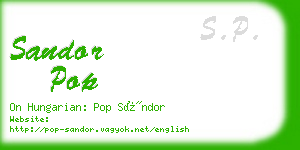 sandor pop business card